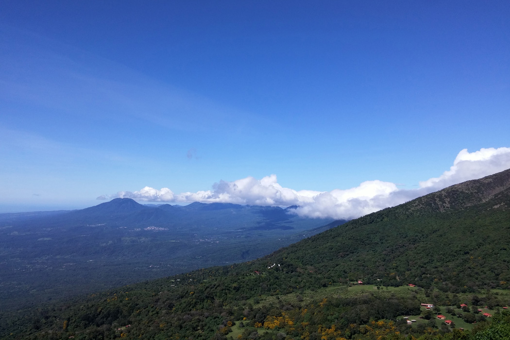 View from Cerro Verde Volcano towards Ilamatepec Mountain Range.