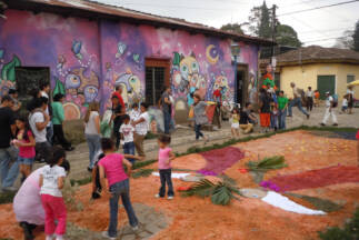 Painted houses and traditions in Ataco Town, Flower Route.