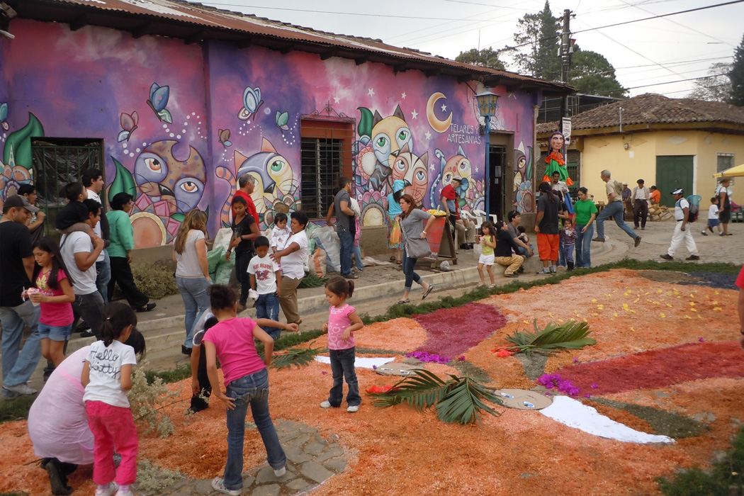 Painted houses and traditions in Ataco Town, Flower Route.