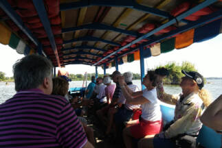 In a local boat through the Islands of Cocibolca lake in Nicaragua.
