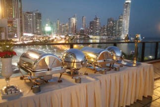 Dinner at terrace overlooking the Panama skyline.